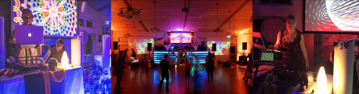 photos of DJs and Elphinstone dance floor